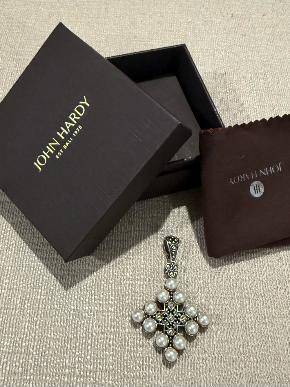 John Hardy Sterling Silver Pendant with White Pearls